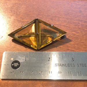 Vintage glass and gold lapel pin
